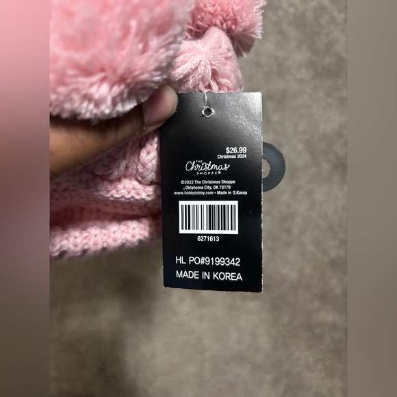 C.C Kids Pink Pom-Pom Beanie - Picture 7 of 7